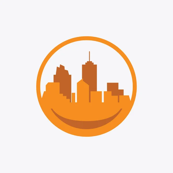 Smile City Vektör Tasarımı Çizimi — Stok Vektör