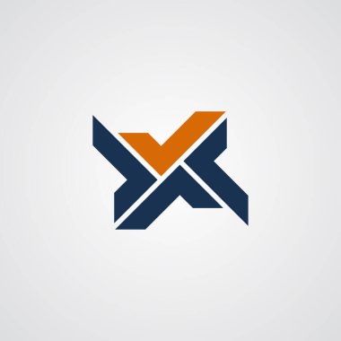 X harfi vektör tasarımı çizimi