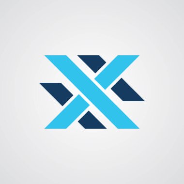 X harfi vektör tasarımı çizimi