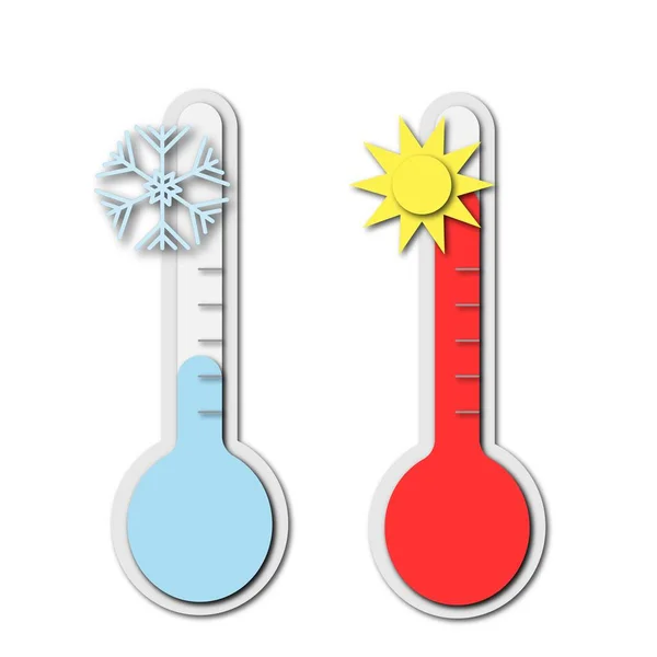 Celsius Und Fahrenheit Meteorologische Thermometer Die Hitze Und Kälte Messen — Stockfoto