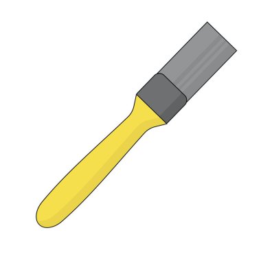  Boya fırçasının düz stil vektör illüstrasyonu