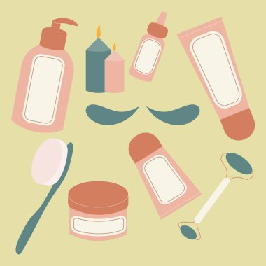 Sade spa malzemeleri ve banyo aksesuarları.