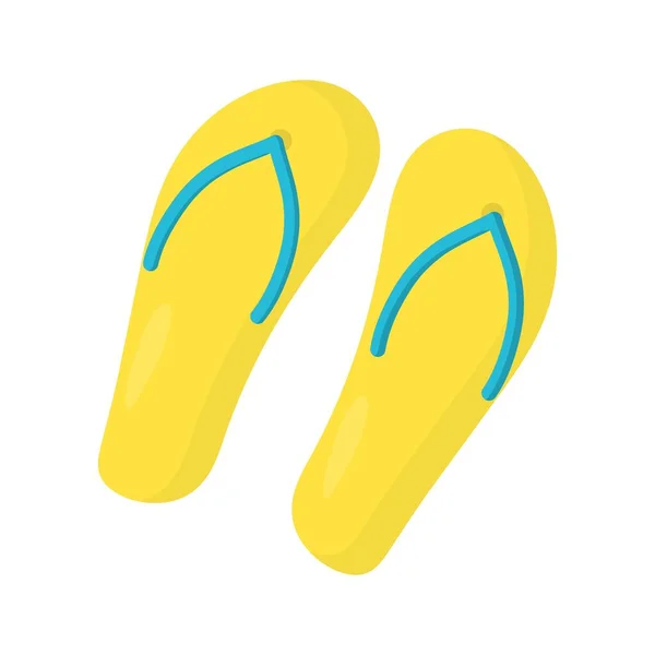 Sandales vectorielles jaunes pour les vacances — Image vectorielle