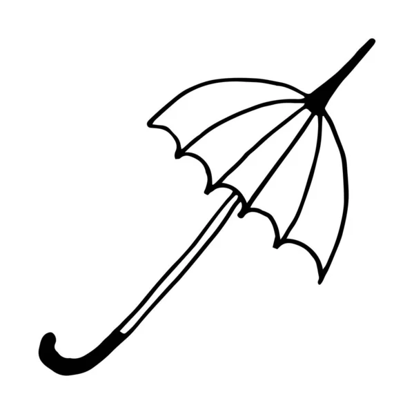 Illustration Vectorielle Parapluie Ouvert Gribouillis Style Illustration Vectorielle — Image vectorielle