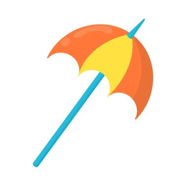  Düz biçimdeki şemsiye vektör illüstrasyonu.