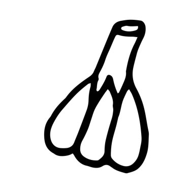  Karalama tarzında sarımsağın vektör çizimi