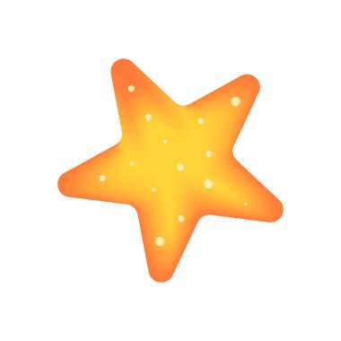  Sarı-turuncu deniz yıldızının vektör çizimi