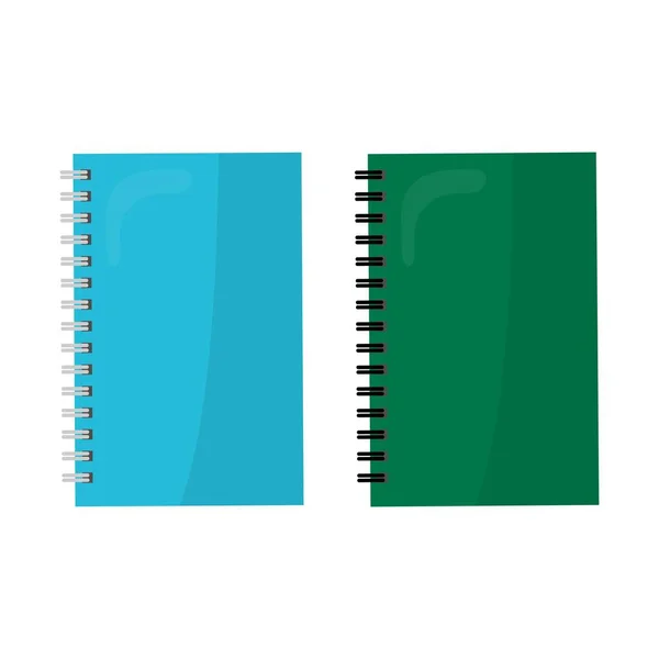 Ilustração vetorial de dois cadernos de exercícios em estilo plano — Vetor de Stock