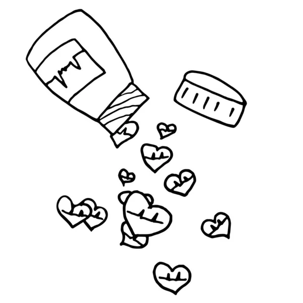 ภาพเวกเตอร ของยาเม วใจในขวดในสไตล Doodle ปแบบเวกเตอร — ภาพเวกเตอร์สต็อก