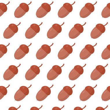 Vector seamless pattern with acorn in flat style