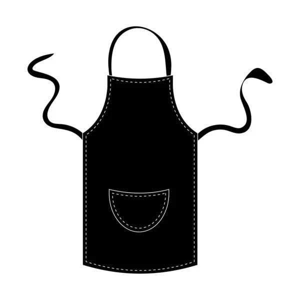 Vector illustration of a black kitchen apron — Stock Vector