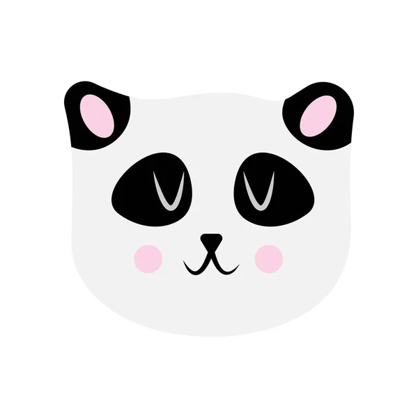 Ilustración vectorial de la cara de panda en estilo plano — Archivo Imágenes Vectoriales