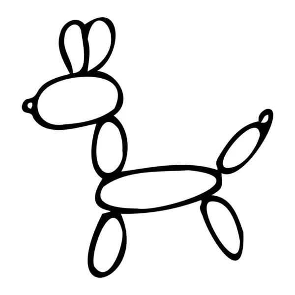 Векторна ілюстрація повітряної кулі собаки в каракулі — стоковий вектор