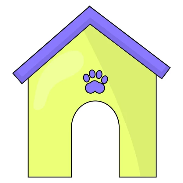 Vektorová ilustrace psí boudy v plochém stylu — Stockový vektor