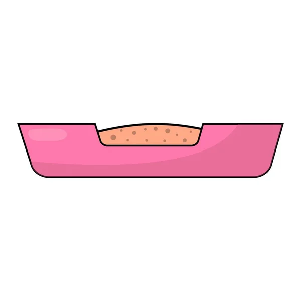 Ilustración vectorial de caja de arena para gatos rosa en estilo plano — Vector de stock
