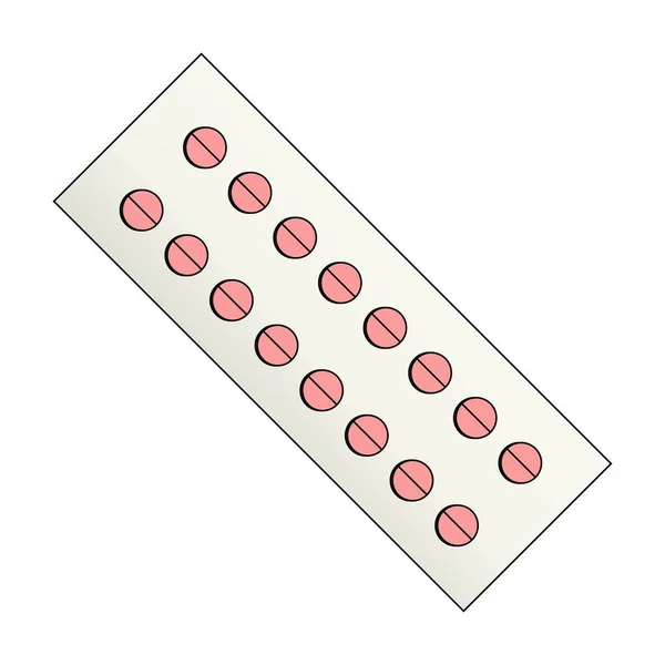Vektor illustration av blisterförpackning med piller. — Stock vektor
