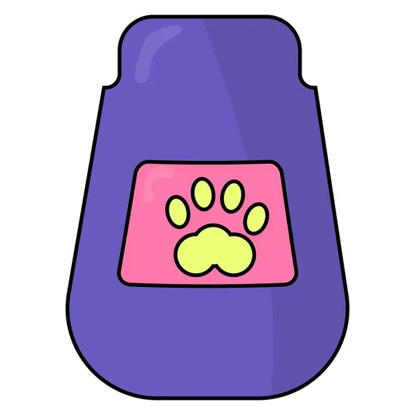 Ilustración vectorial de la bolsa de comida para mascotas en estilo plano — Vector de stock