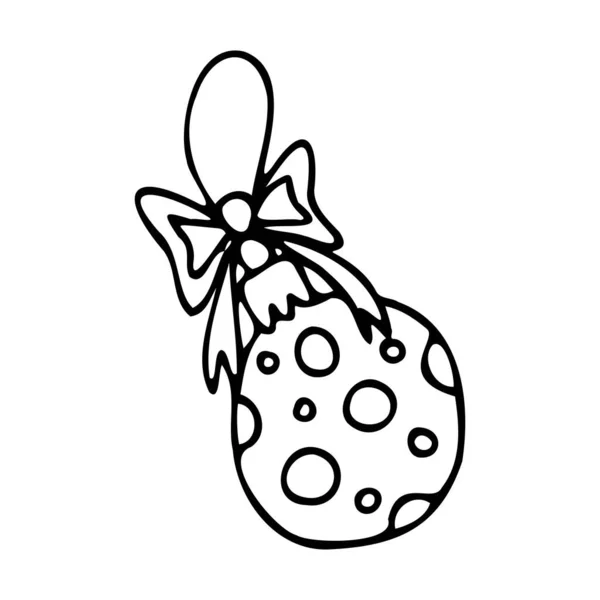 Illustration vectorielle d'une boule de Noël sur un arbre de Noël — Image vectorielle