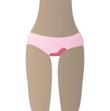 Düz bir adet görmüş bir kızın vektör çizimi. 