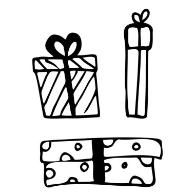 Noel hediyeleri, hediye kutuları ve hediye hediyeleri. Doğum günü hediyeleri