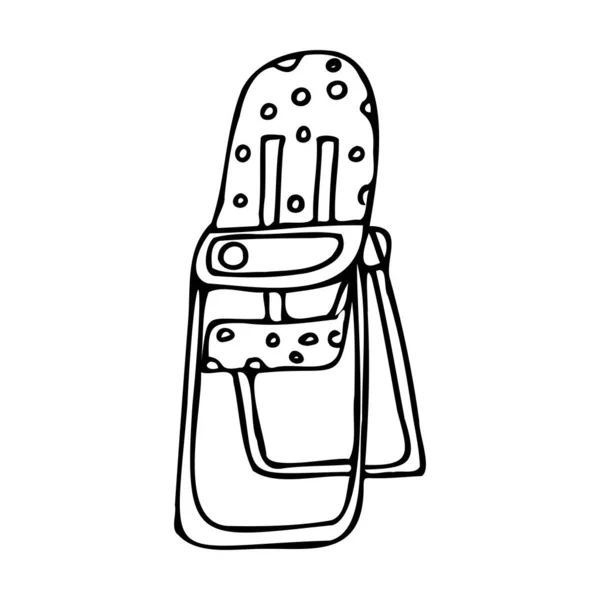 Cadeira de alimentação do bebê ícone, estilo doodle —  Vetores de Stock
