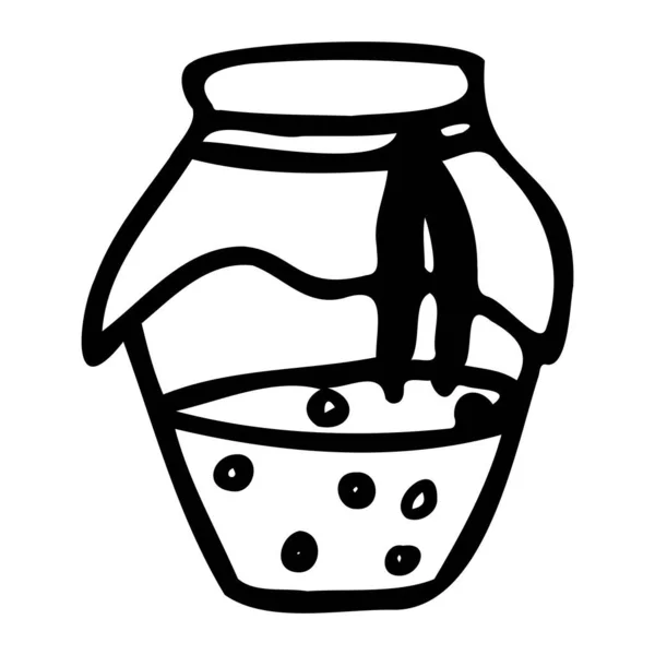 Vektor illustration av en burk marmelad. — Stock vektor