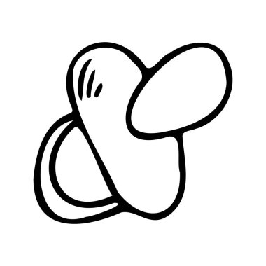 Beyaz izole bir arkaplanda bebek emziği olan bir resim.