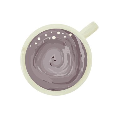 Kahve tasviri. Üst görünüm. 