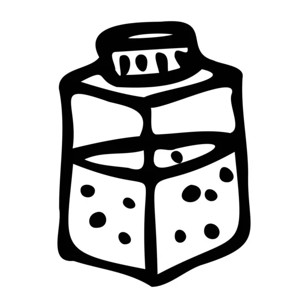 Frasco de compota. Ícone de jarro de mel. ícone jarro quadrado. — Vetor de Stock