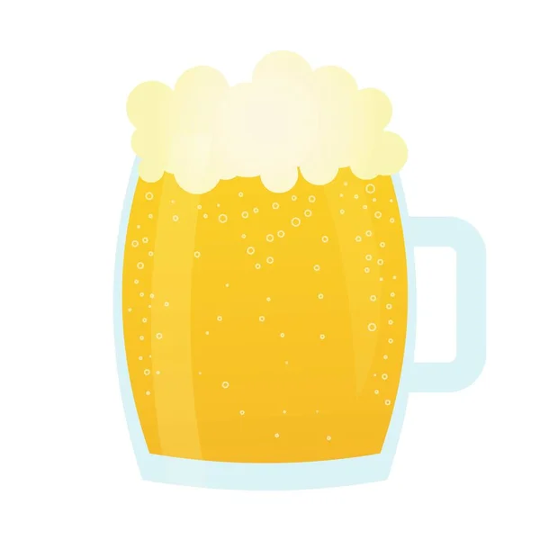 Icono de cristal de cerveza con cerveza ligera. Un vaso de cerveza y espuma. — Vector de stock