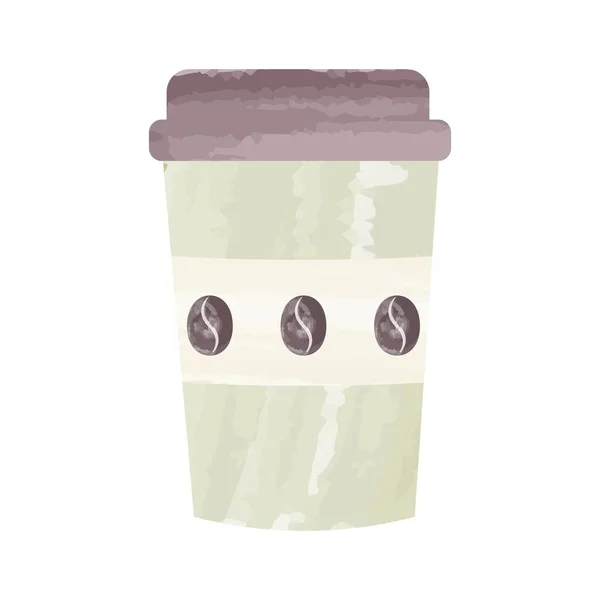 Cristal con icono de café. Ilustración vectorial. — Vector de stock