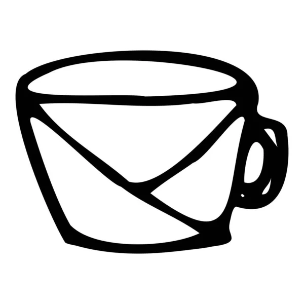 Teetassen-Ikone vorhanden. Becher mit einer Verzierung. — Stockvektor