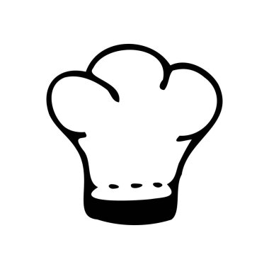 Şef şapka ikonu. Doodle tarzı. 