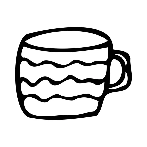 Icono de taza de té. Taza con un adorno. — Vector de stock