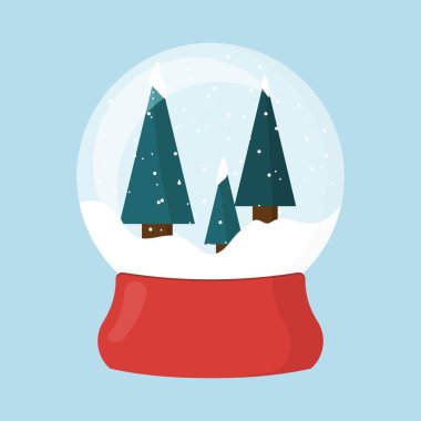 Noel ağaçlı kar küresi.