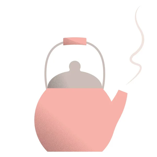 Illustration of a pink hot teapot. — Stock Vector