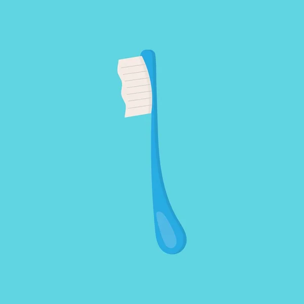 Ilustración de cepillo de dientes azul. Estilo plano. — Vector de stock