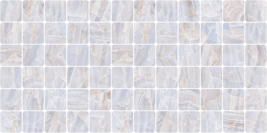 White and grey marble mosaic wall tile texture background