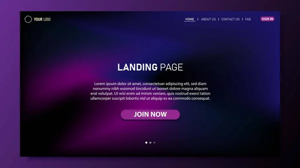 Minimalistische Landing Page Hintergrund Website Design Hintergrund Eps Vektor — Stockvektor