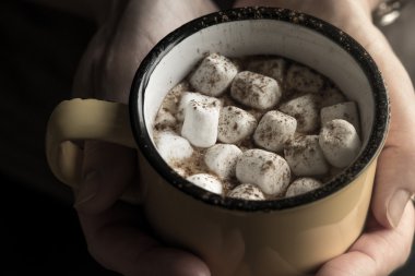 Fincan kakao marshmallows el yatay ile