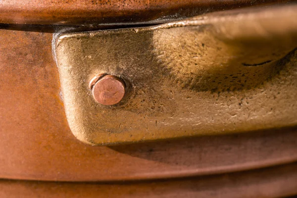 Detail of cooper pans close-up — Stock Photo, Image