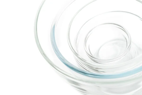 Набір скляної миски на білому тлі — стокове фото