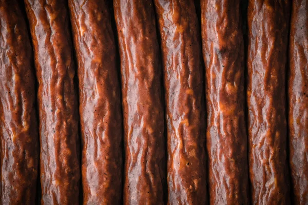 Тло копченої ковбаси Чорізо — стокове фото