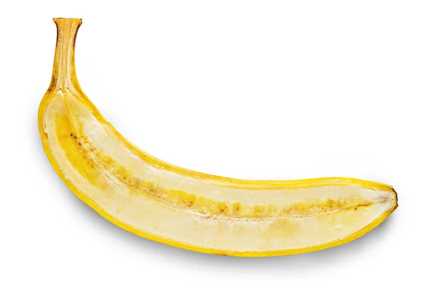 Half of banana on the white background — Stock Photo, Image