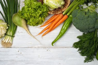 Sebze çerçeve Beyaz ahşap tablo