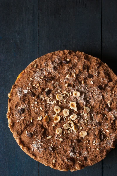 Coffee mousse with hazelnuts top view — Zdjęcie stockowe