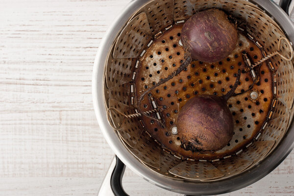 Свекла в паре вид сверху
