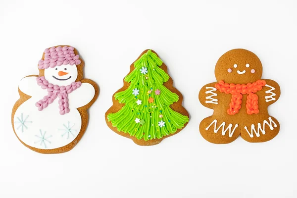 Galletas de jengibre sobre fondo blanco —  Fotos de Stock