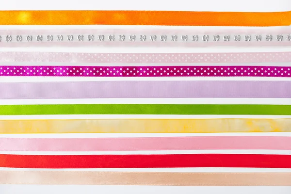 Colorful ribbons horizontal on the white background — Stock Photo, Image