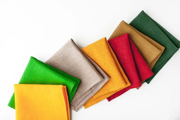 Colorful napkins  on the white background  horizontal — Stock Photo, Image